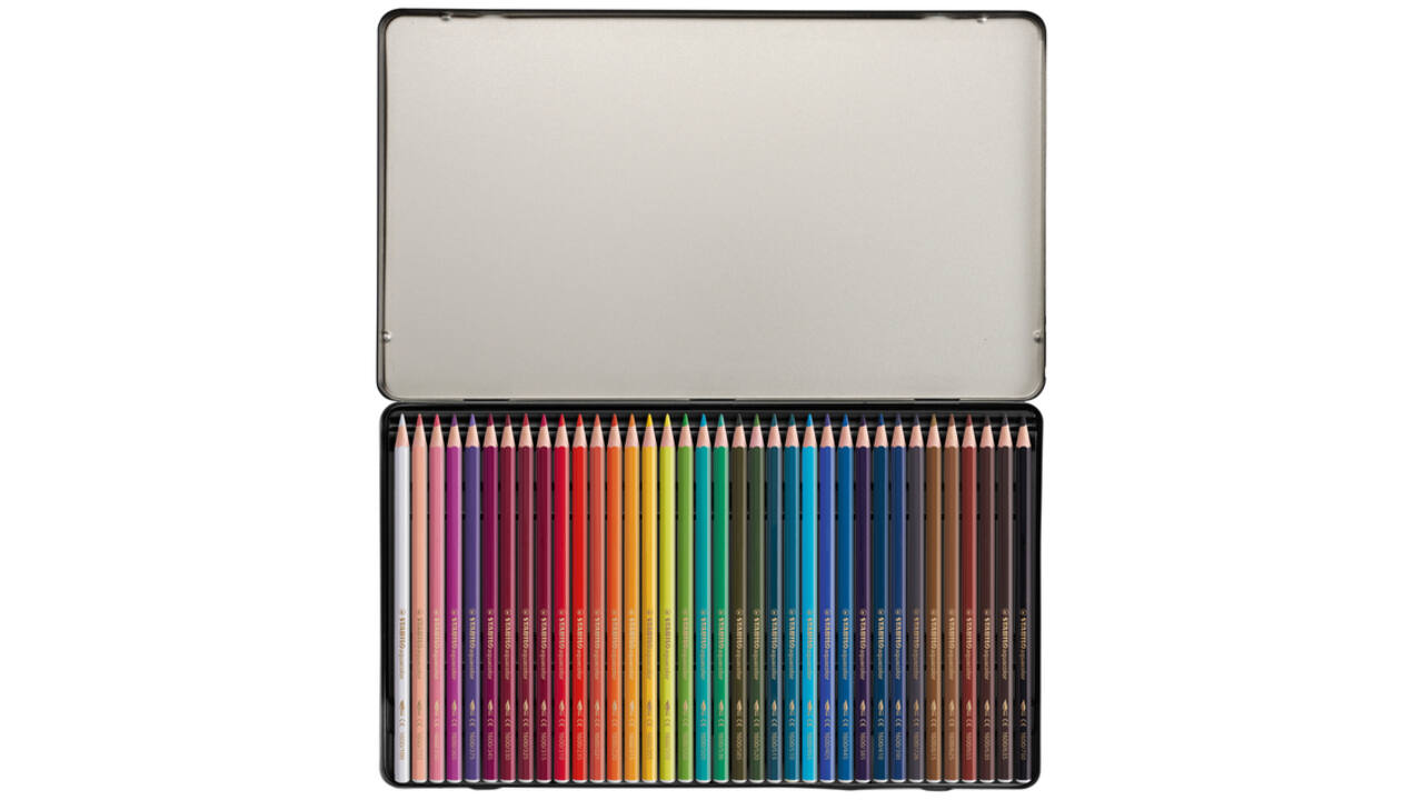 Kleurpotloden STABILO 1636 aquacolor assorti blik à 36 stuks