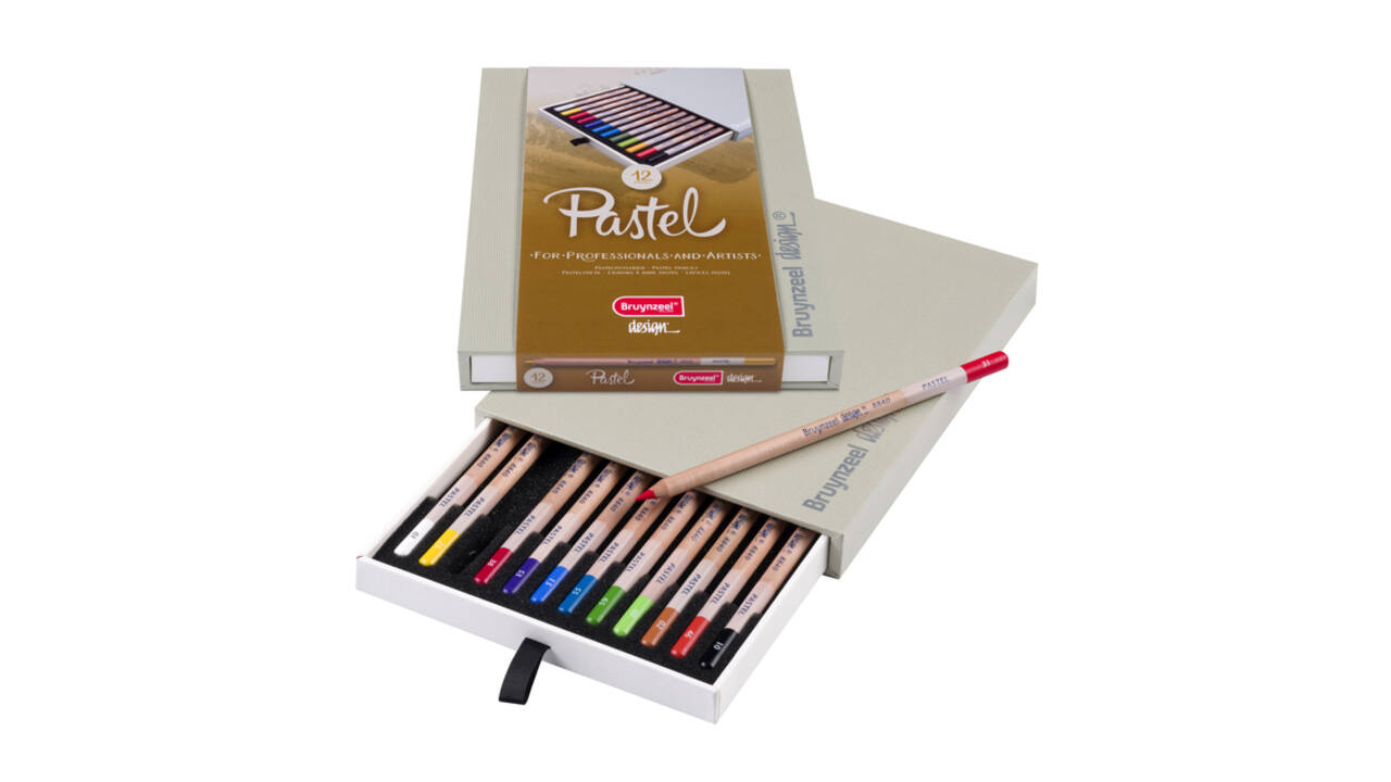 Pastelpotlood Bruynzeel Design met luxe bewaardoos assorti 12 stuks
