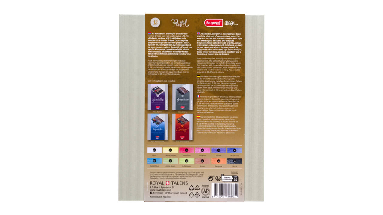 Pastelpotlood Bruynzeel Design met luxe bewaardoos assorti 12 stuks