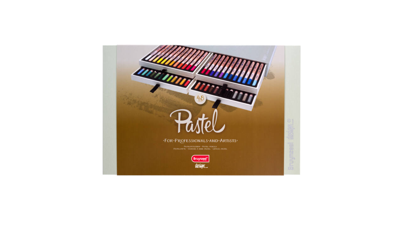 Pastelpotlood Bruynzeel Design met luxe bewaardoos assorti 48 stuks