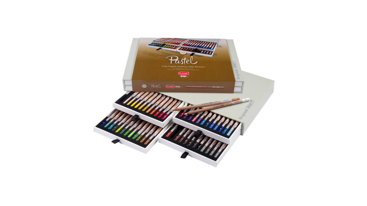 Pastelpotlood Bruynzeel Design met luxe bewaardoos assorti 48 stuks