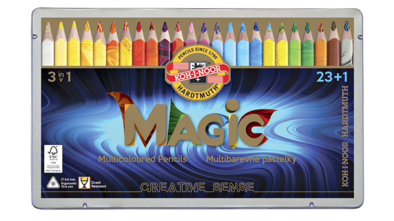 Kleurpotloden Koh-i-Noor Jumbo Magic doos 24  kleuren