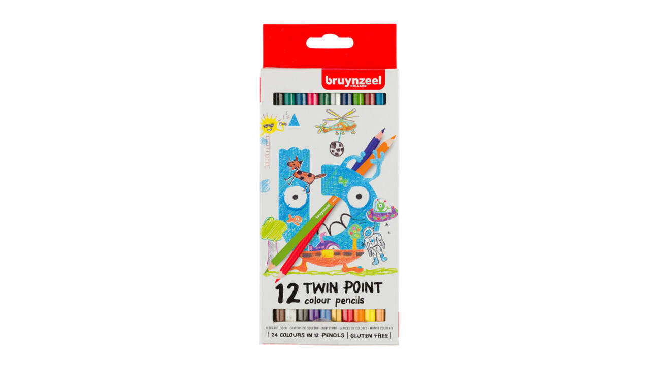 Kleurpotloden Bruynzeel Kids Twin Point assorti 12 stuks