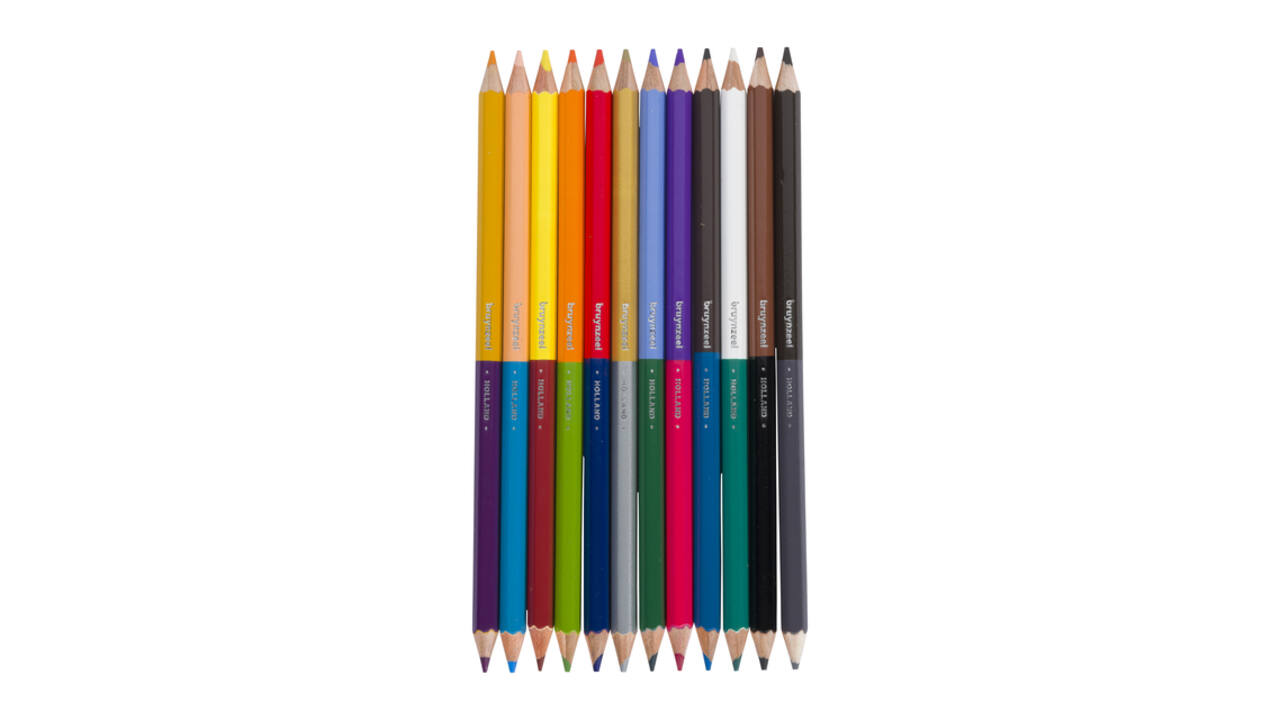 Kleurpotloden Bruynzeel Kids Twin Point assorti 12 stuks