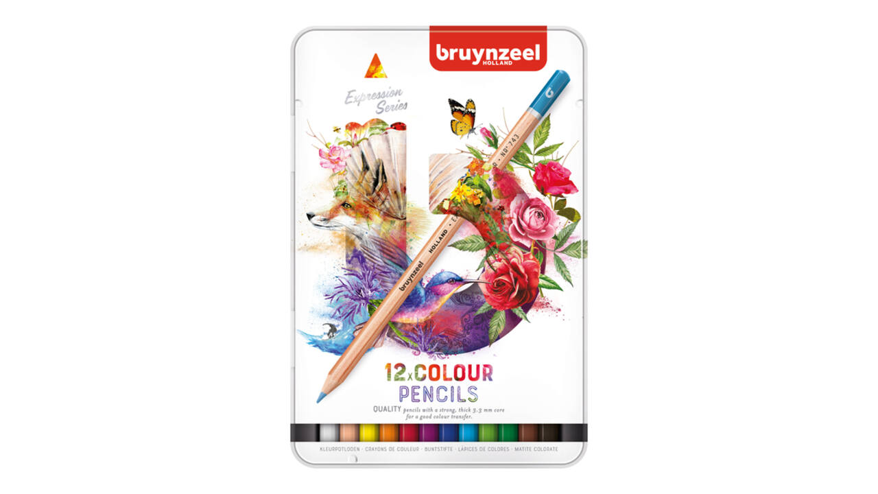 Kleurpotloden Bruynzeel Expression assorti blik à 12 stuks