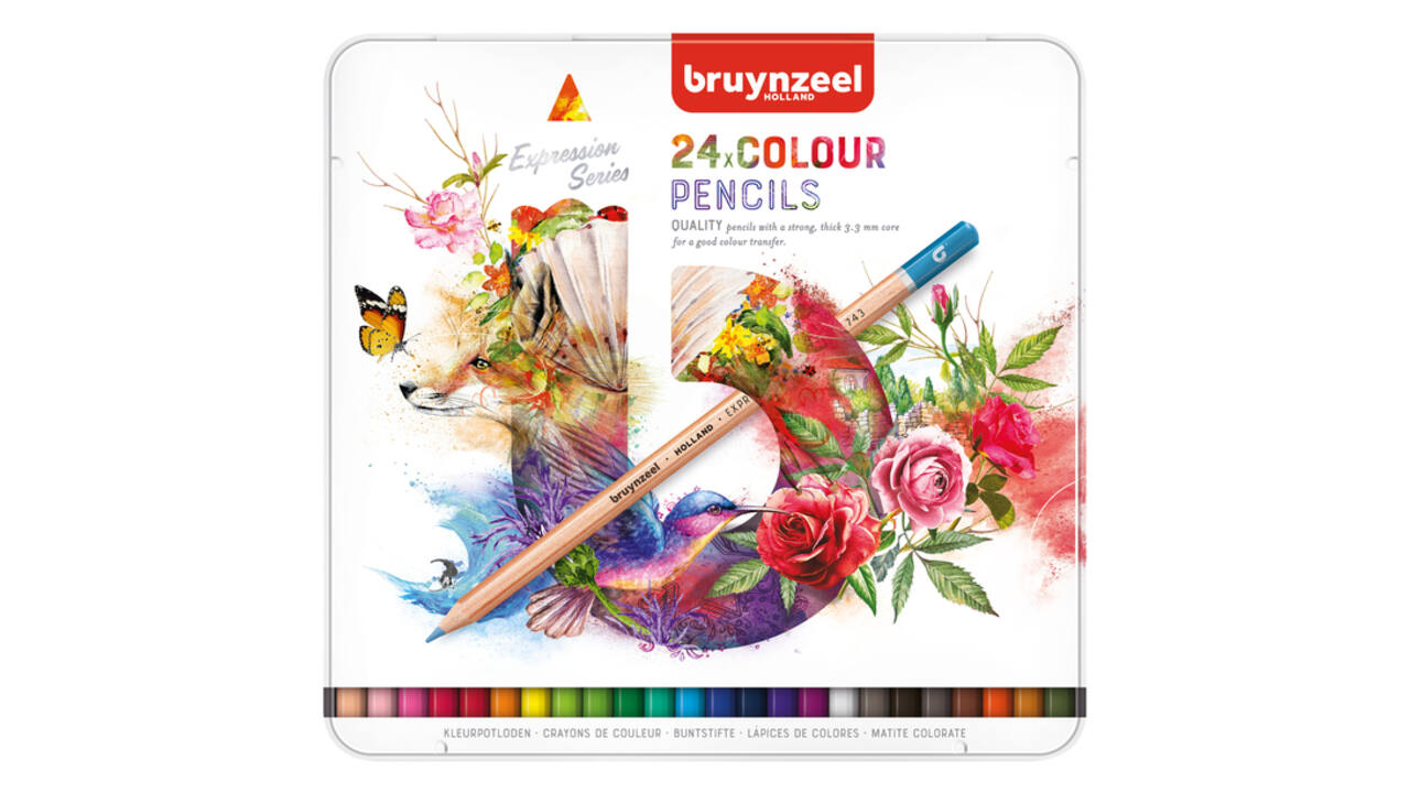 Kleurpotloden Bruynzeel Expression assorti blik à 24 stuks