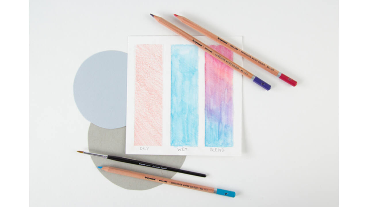 Kleurpotloden Bruynzeel Expression aquarel assorti blik à 12 stuks
