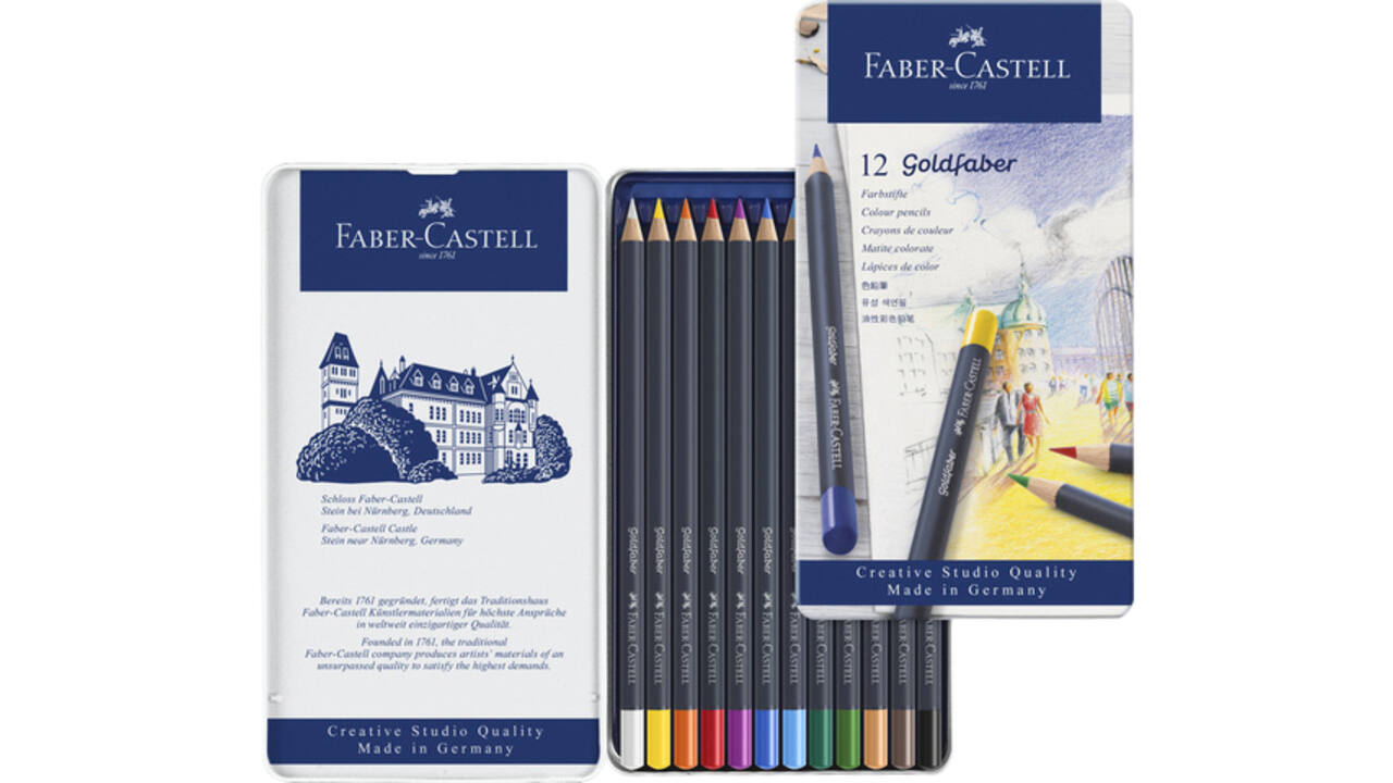 Kleurpotloden Faber-Castell Goldfaber assorti blik à 12 stuks