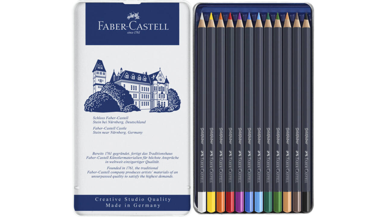 Kleurpotloden Faber-Castell Goldfaber assorti blik à 12 stuks