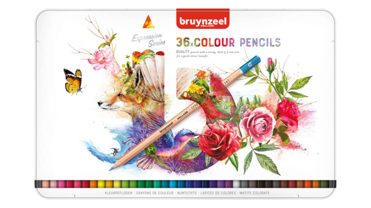Kleurpotloden Bruynzeel Expression assorti blik à 36 stuks
