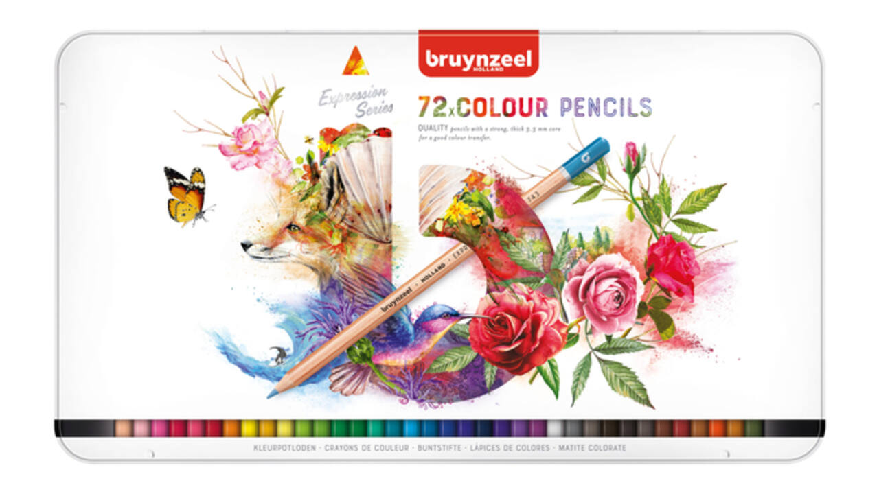 Kleurpotloden Bruynzeel Expression assorti blik à 72 stuks