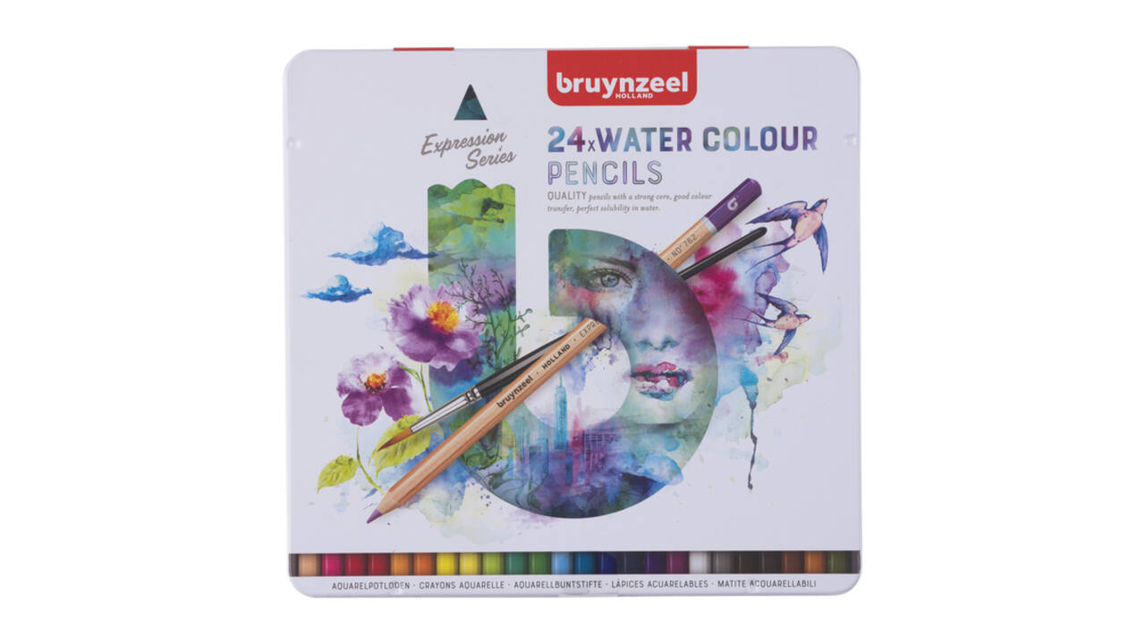 Kleurpotloden Bruynzeel Expression aquarel assorti blik à 24 stuks