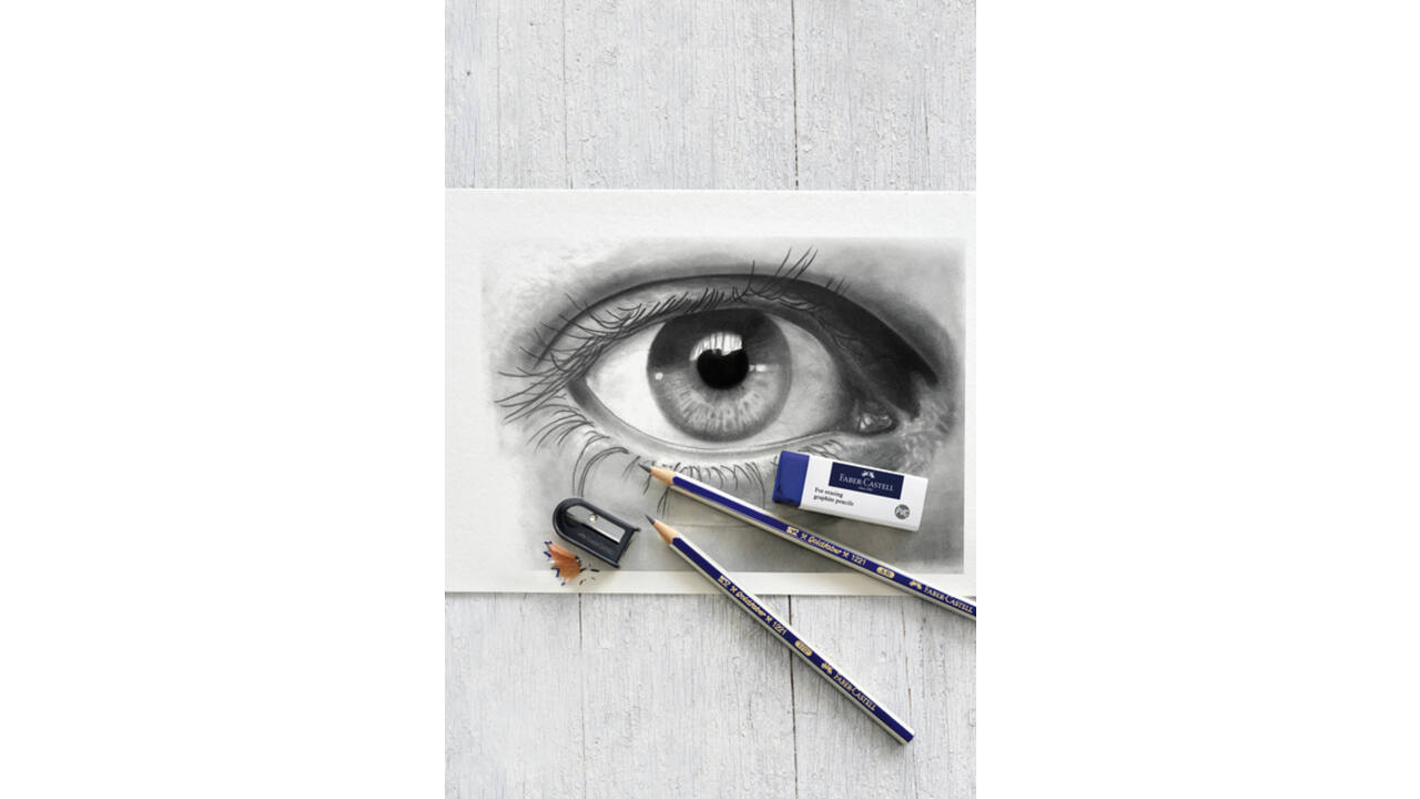 Potlood Faber-Castell 6 hardheden inclusief puntenslijper en gum