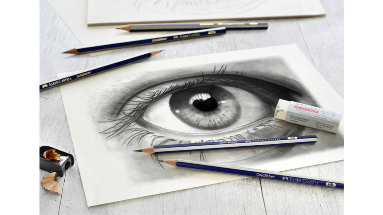 Potlood Faber-Castell 6 hardheden inclusief puntenslijper en gum