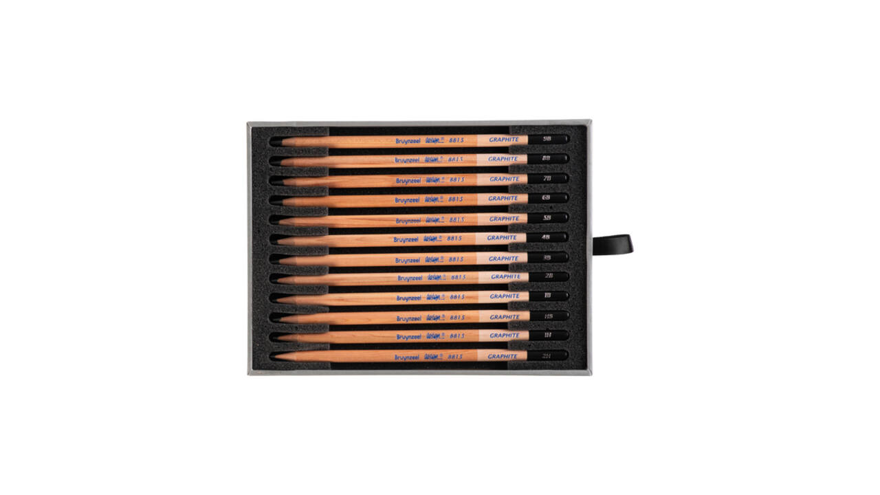 Potlood Bruynzeel Design met luxe bewaardoos 12 hardheden