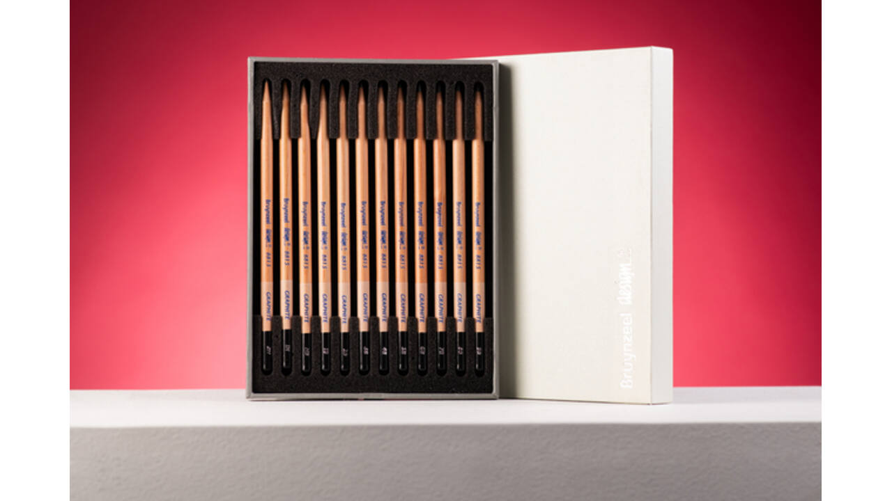 Potlood Bruynzeel Design met luxe bewaardoos 12 hardheden