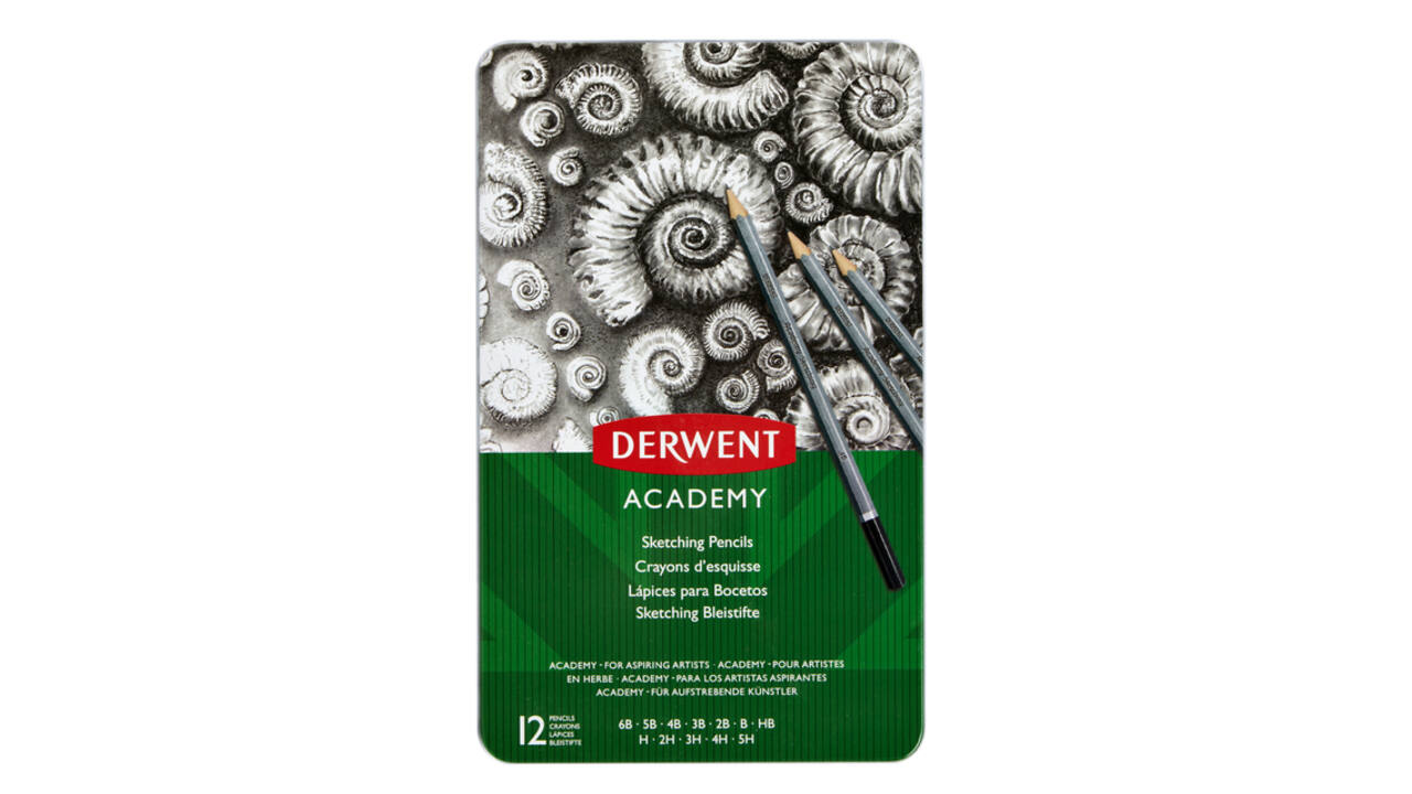 Potlood Derwent Academy 6B5H assorti hardheden blik à 12 stuks