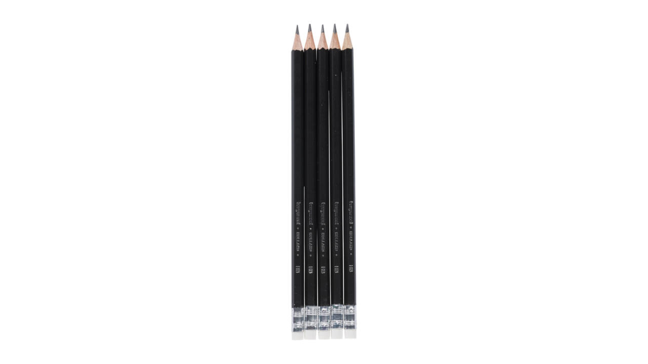 Potlood Bruynzeel Teens HB met gum 5 stuks