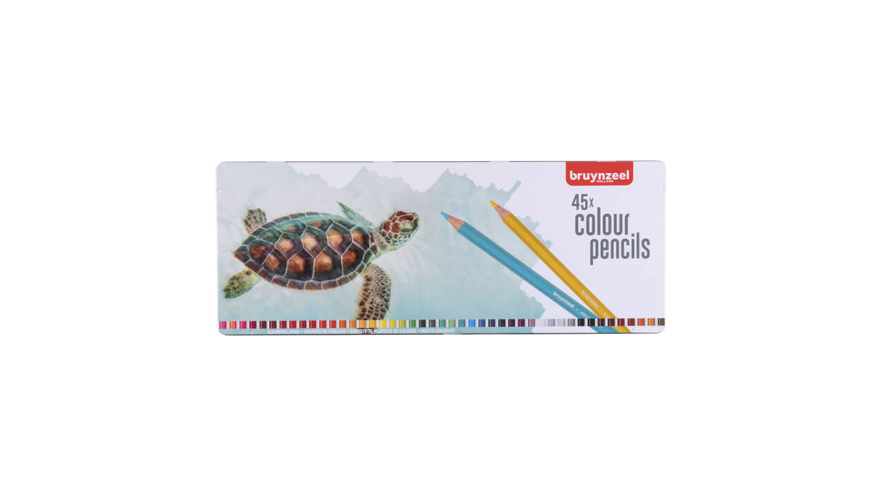 Kleurpotloden Bruynzeel Creatives schildpad assorti blik à 45 stuks