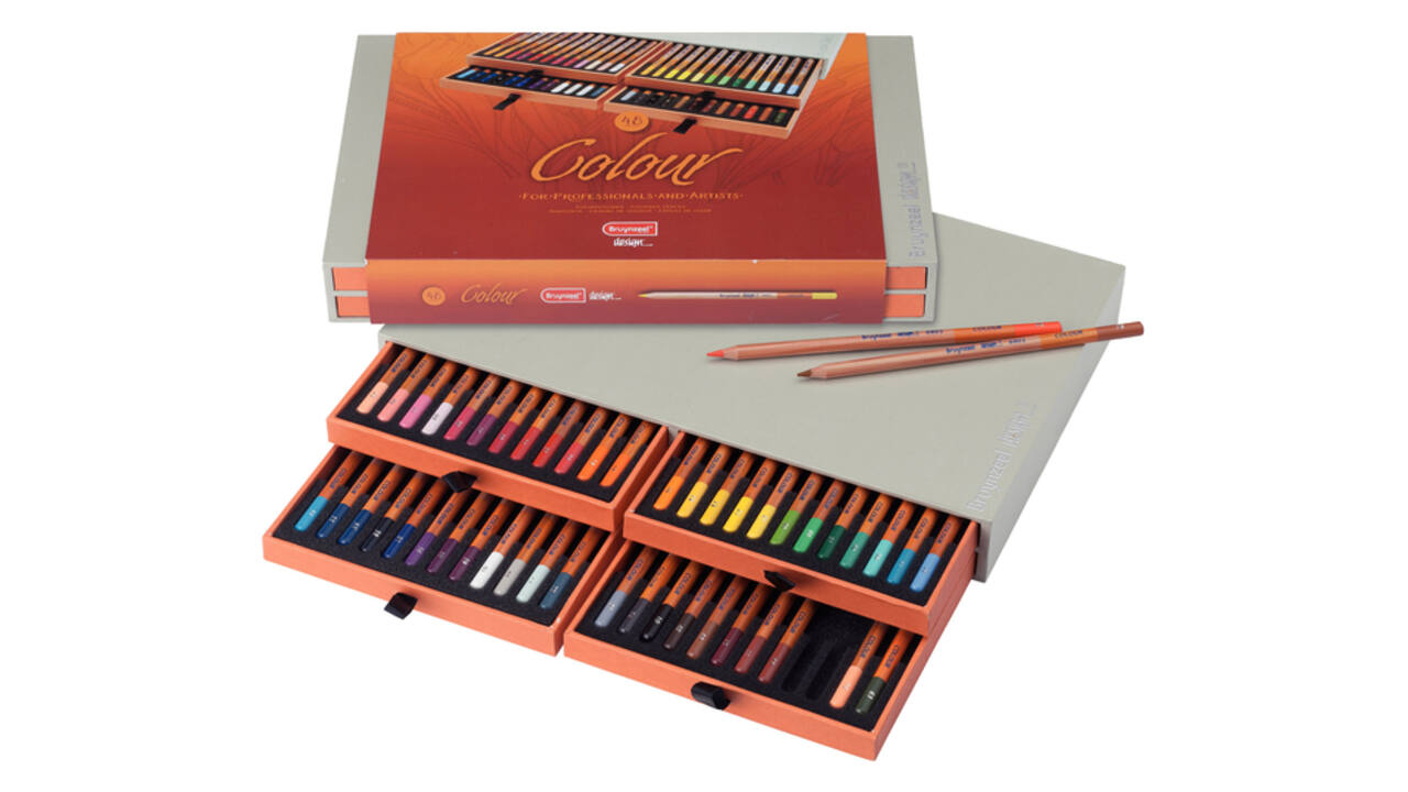 Kleurpotloden Bruynzeel Design met luxe bewaardoos assorti 48 stuks