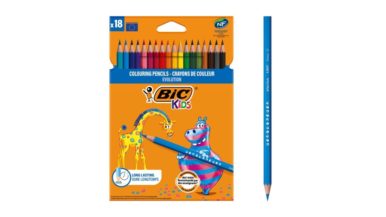 Kleurpotloden BicKids Evolution ecolutions ass blister à 18st
