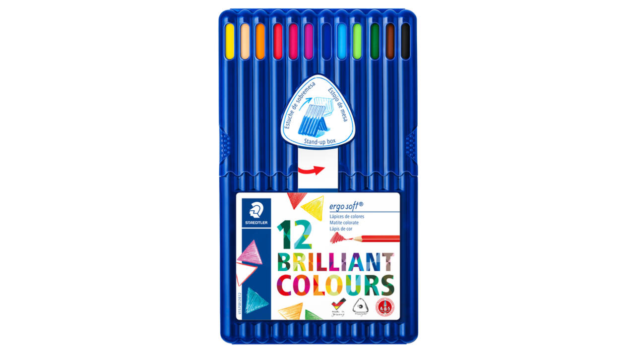 Kleurpotloden Staedtler Ergosoft driekantig 12stuks assorti