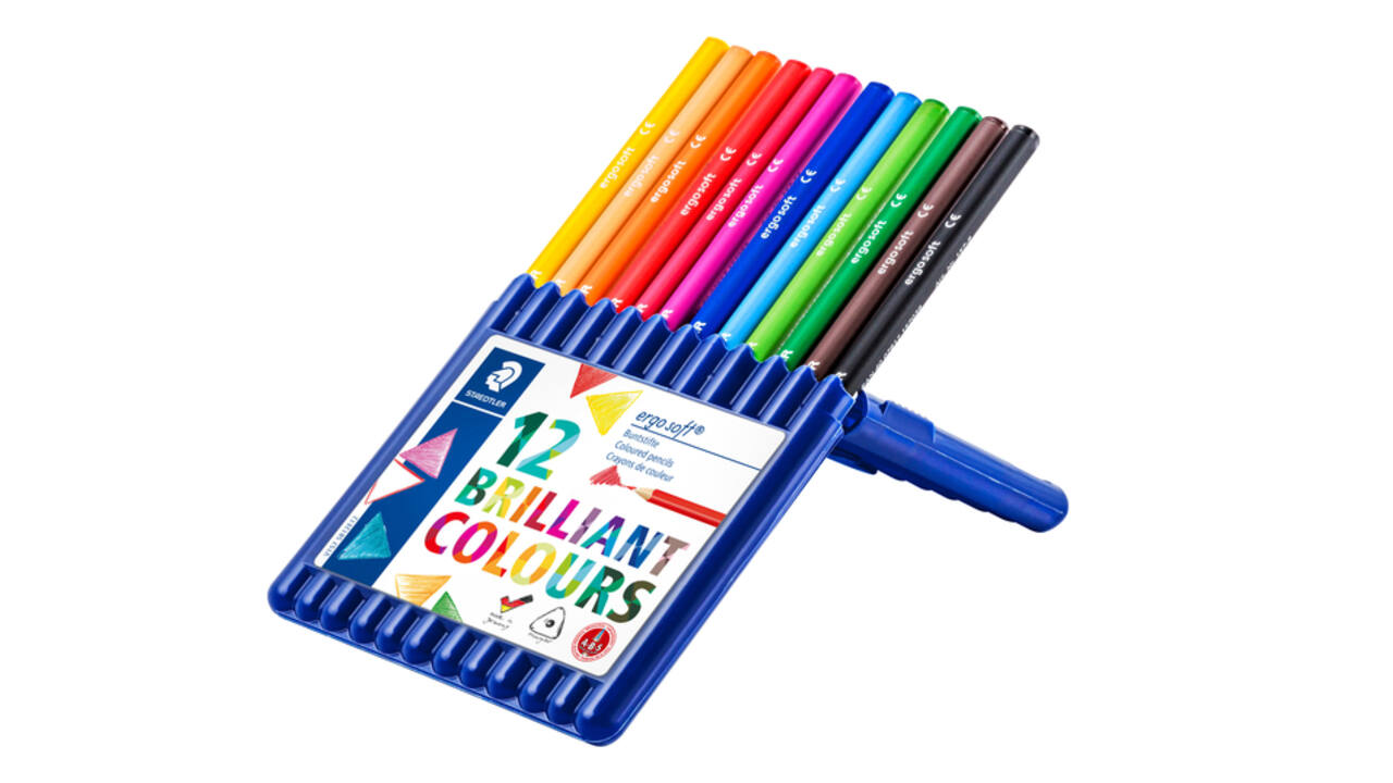 Kleurpotloden Staedtler Ergosoft driekantig 12stuks assorti