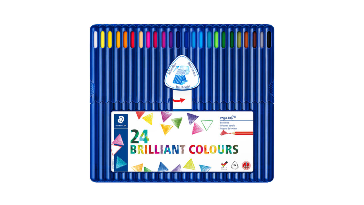 Kleurpotloden Staedtler Ergosoft driekantig 24stuks assorti