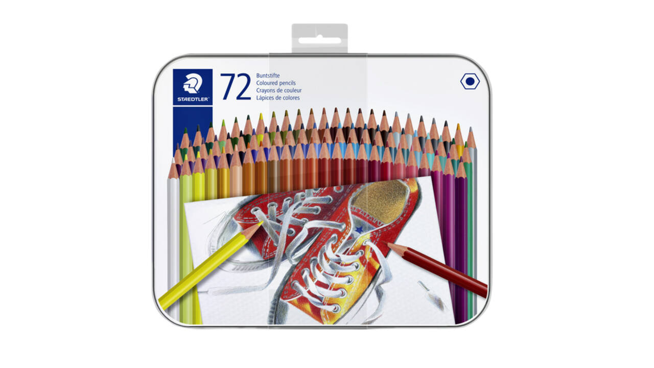 Kleurpotlood Staedtler 175 6kantig assorti blik à 72 kleuren