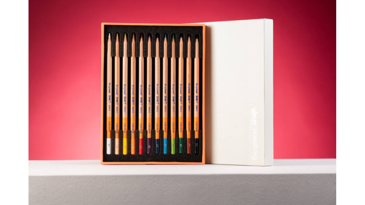 Kleurpotloden Bruynzeel Design met luxe bewaardoos assorti 12 stuks