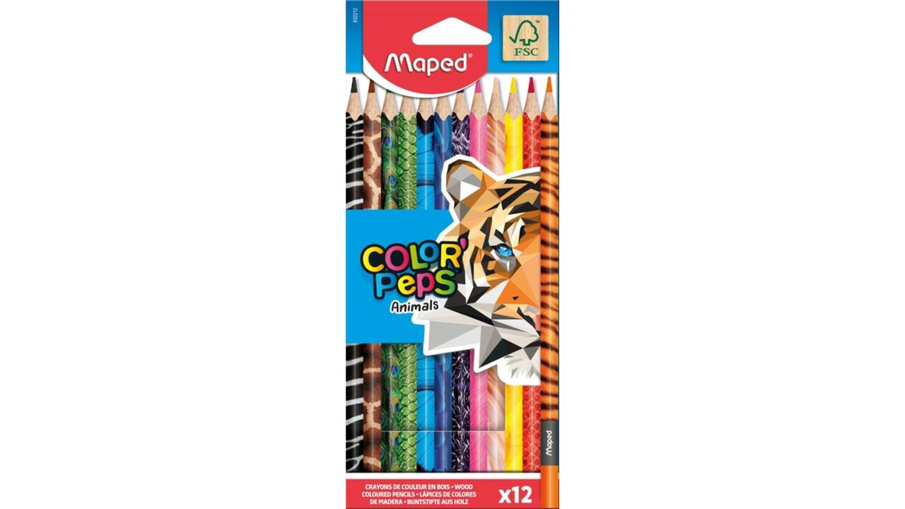 Kleurpotlood Maped Color'Peps Animals set à 12 kleuren
