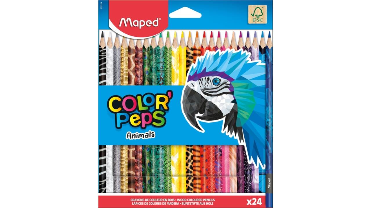 Kleurpotlood Maped Color'Peps Animals set à 24 kleuren