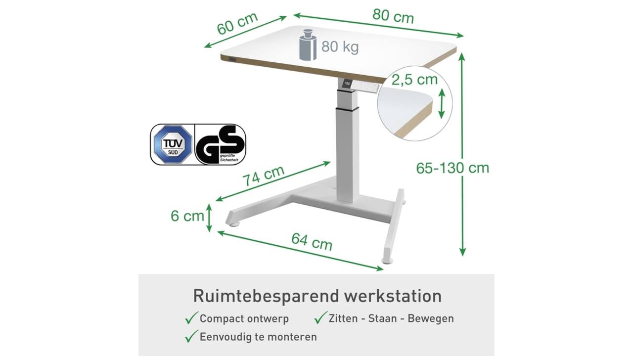 Zit-sta bureau Leitz Ergo elektrisch compact