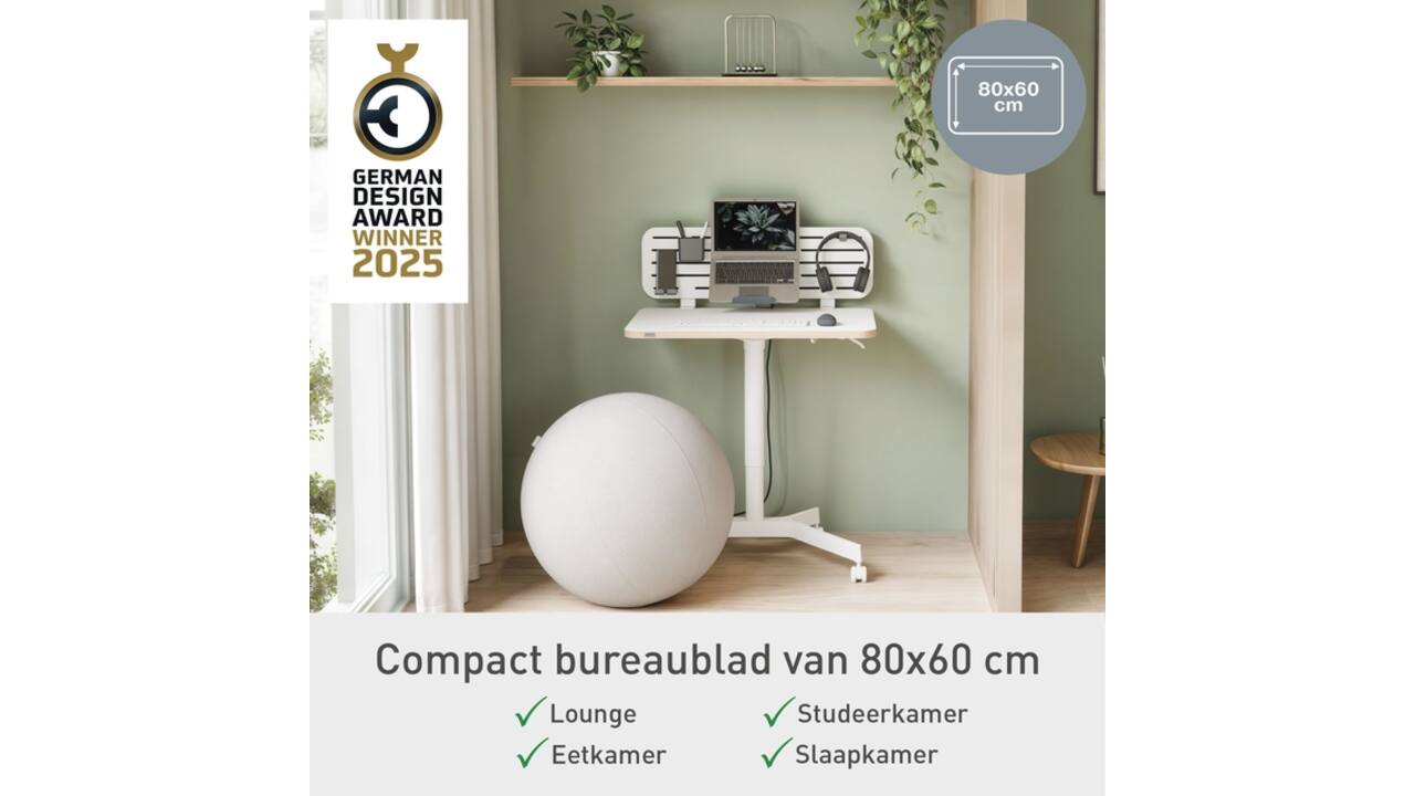 Zit-sta bureau Leitz Ergo compact wielen