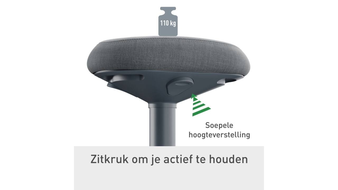 Actieve zitkruk Leitz Ergo met gasveer 47-64cm