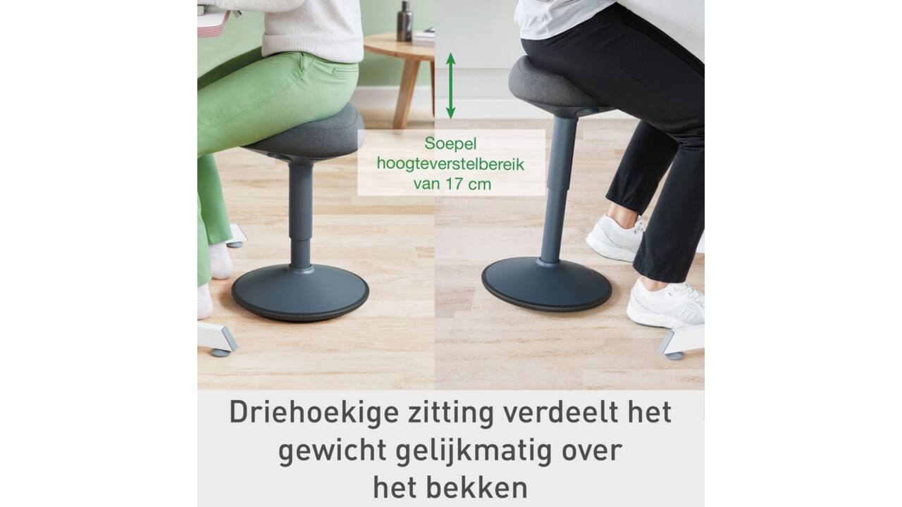 Actieve zitkruk Leitz Ergo met gasveer 47-64cm