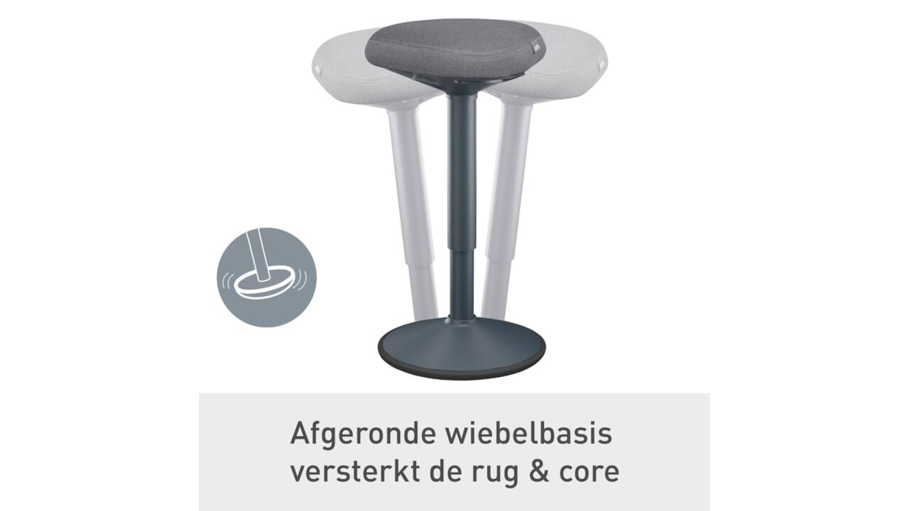 Actieve zit-stakruk Leitz Ergo met gasveer 57-82cm zwart