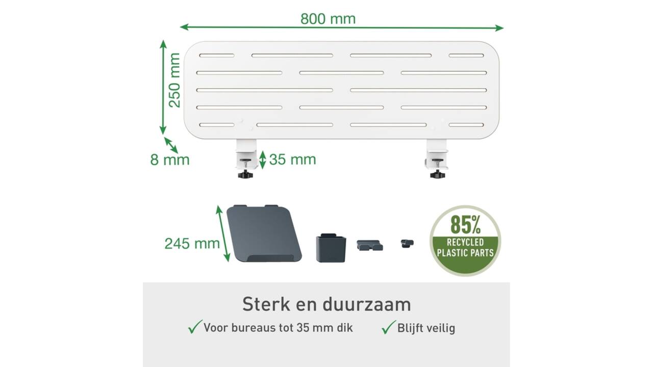 Bureau ophangbord Leitz Ergo met laptophouder