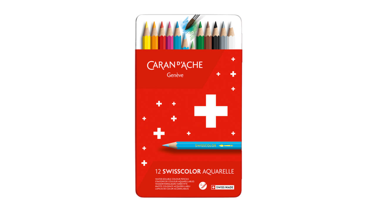 Kleurpotloden Caran d'Ache Swisscolor aquarel 12 stuks assorti