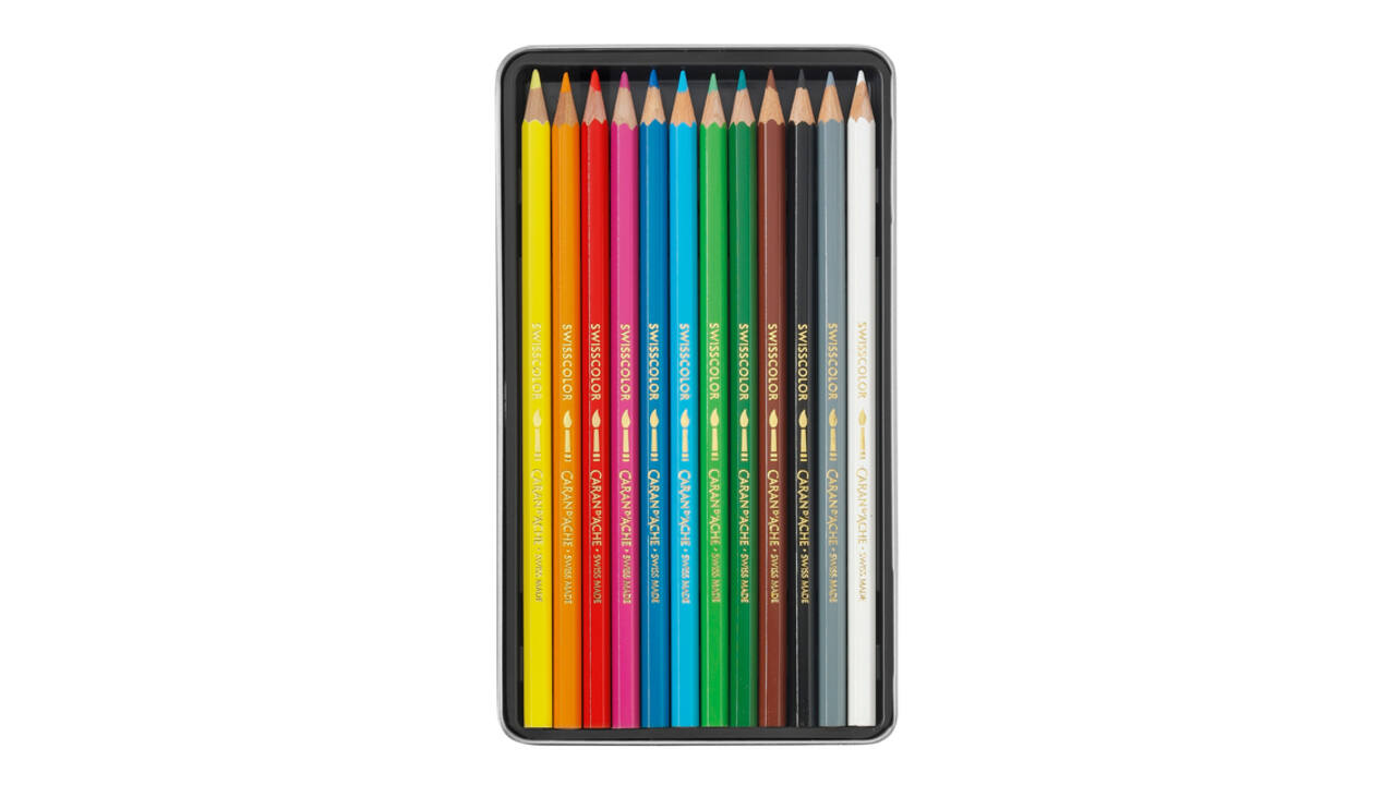 Kleurpotloden Caran d'Ache Swisscolor aquarel 12 stuks assorti