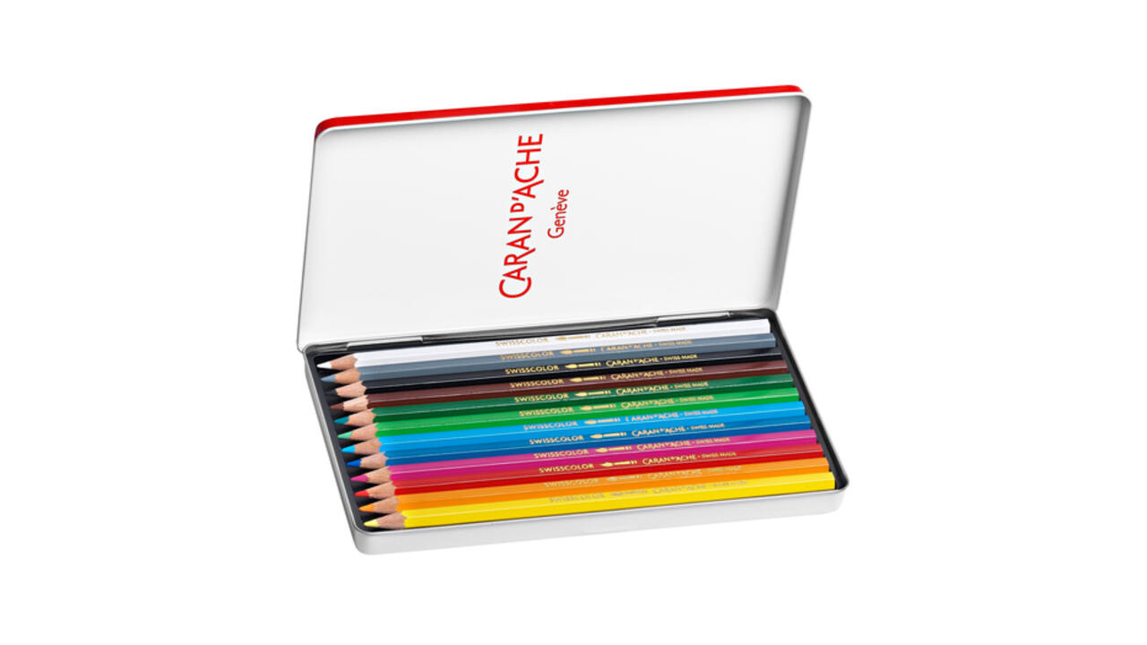 Kleurpotloden Caran d'Ache Swisscolor aquarel 12 stuks assorti