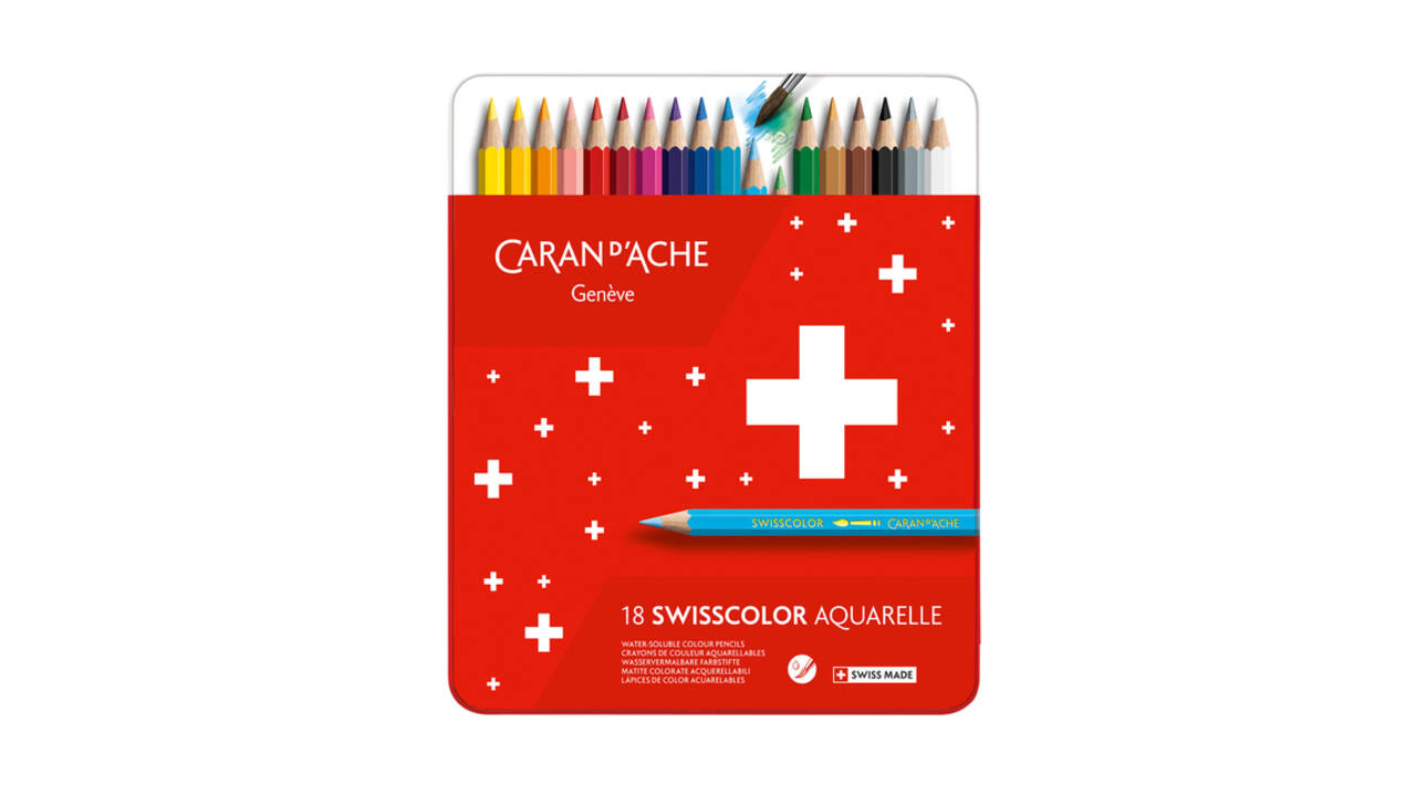 Kleurpotloden Caran d'Ache Swisscolor aquarel 18 stuks assorti