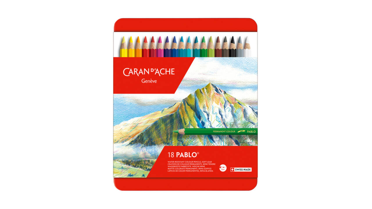 Kleurpotloden Caran d'Ache Pablo assorti blik à 18stuks