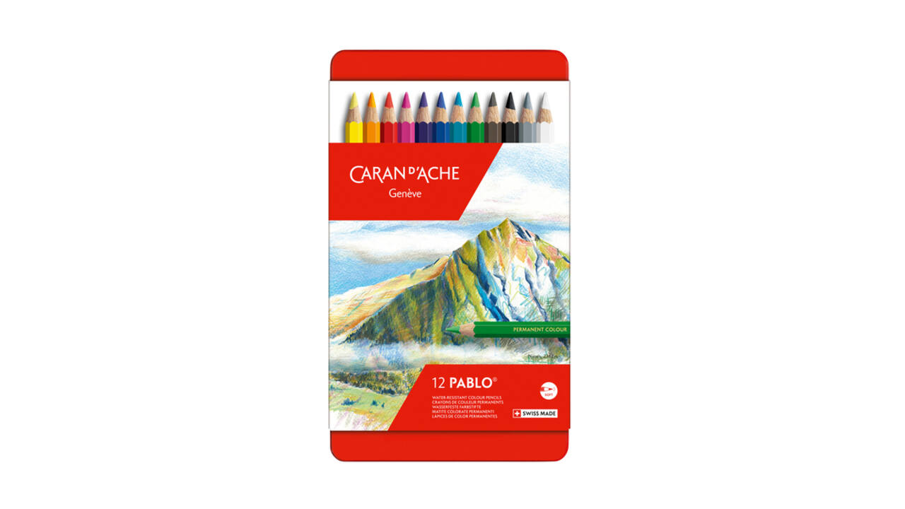 Kleurpotloden Caran d'Ache Pablo assorti blik à 12stuks