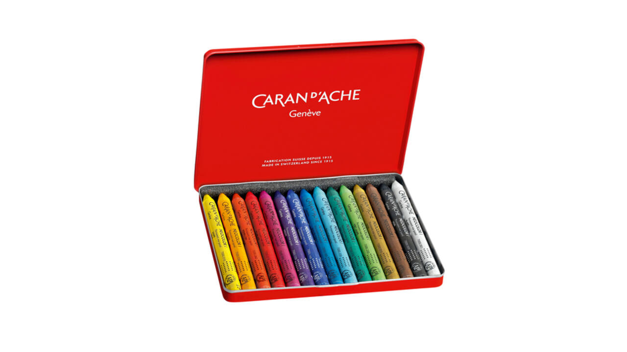 Waskrijt Caran d'Ache neocolor-I 15 stuks assorti