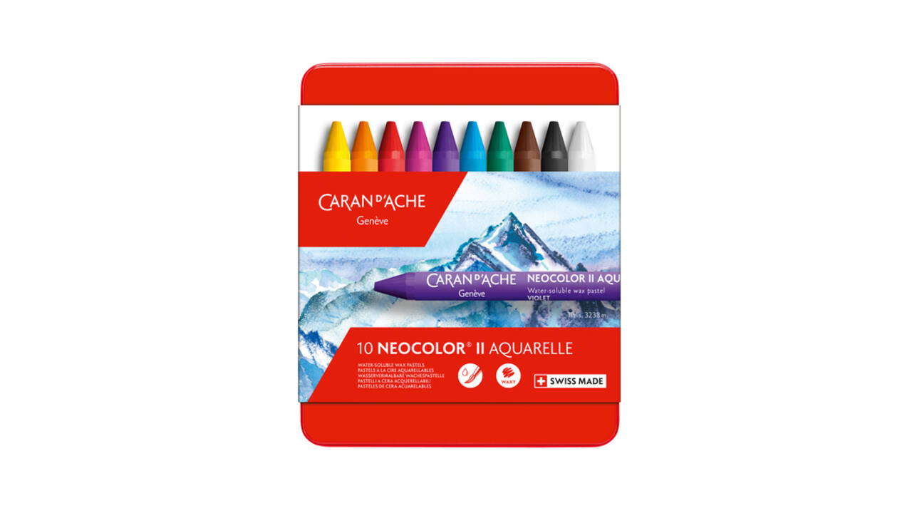 Waskrijt Caran d'Ache neocolor-II 10 stuks assorti