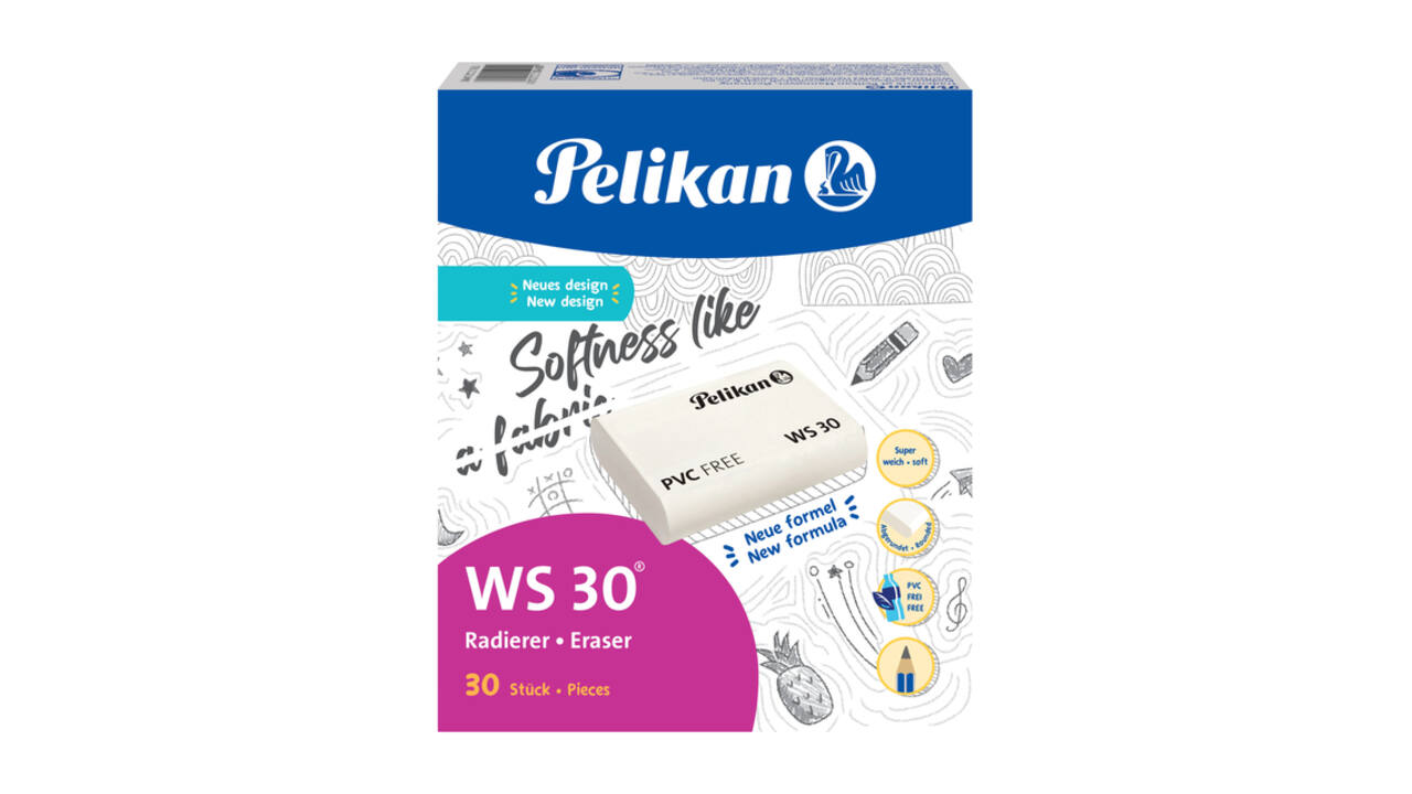 Gum Pelikan WS30 37x30x9mm potlood zacht  wit