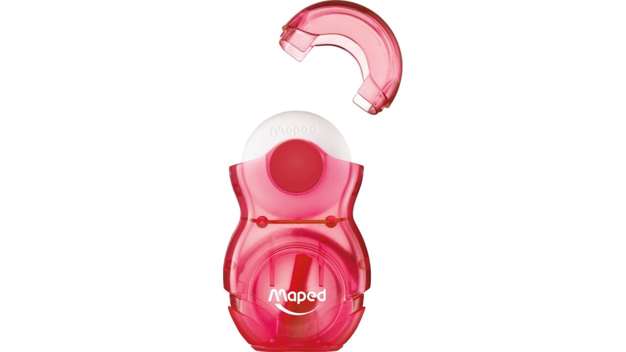 Puntenslijper Maped Loopy 1gaats met gum display á 24 stuks assorti