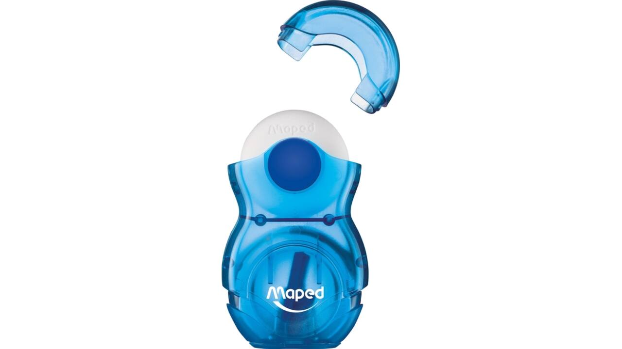 Puntenslijper Maped Loopy 1gaats met gum display á 24 stuks assorti