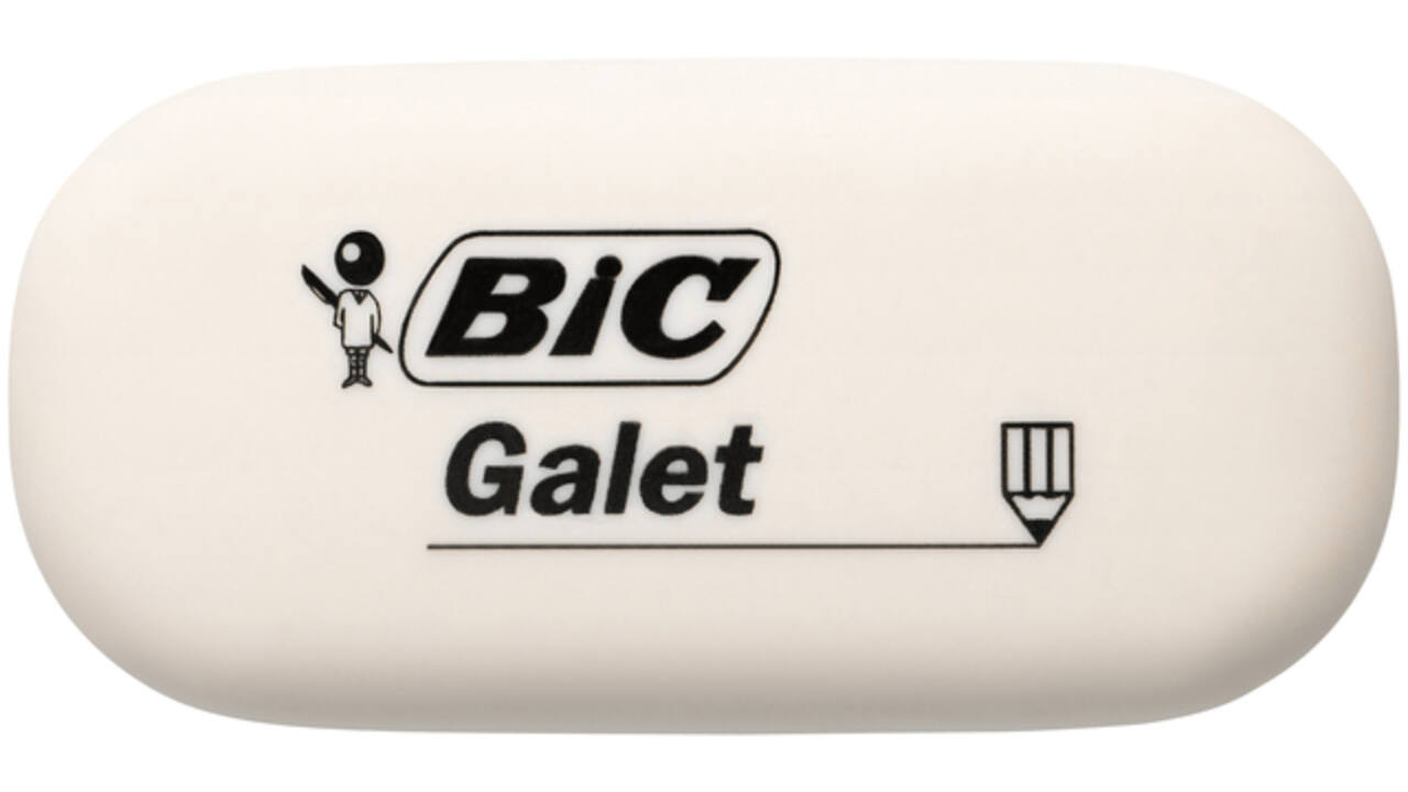 Gum Bic Galet pvc vrij zacht potlood wit blister à 3 stuks